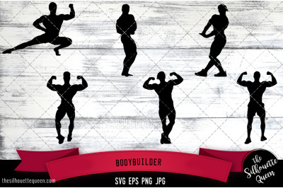 Bodybuilder Silhouette Vector SVG