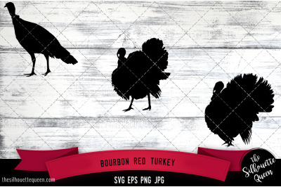 Bourbon Red Turkey Silhouette Vector SVG