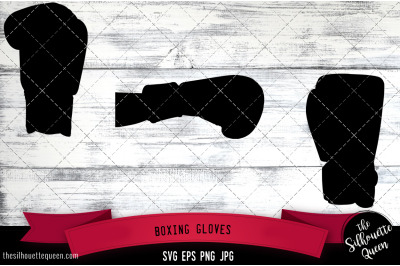 Boxing Gloves Silhouette Vector SVG