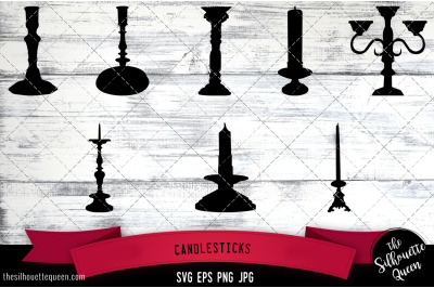 Candlesticks Silhouette Vector SVG