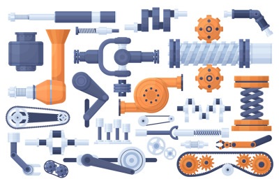 Mechanism parts, machine, factory engine industrial elements. Technica