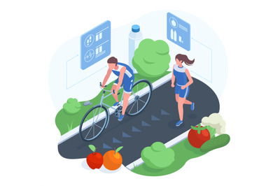 Isometric sport, healthy lifestyle and diet concept. Sportsman human c