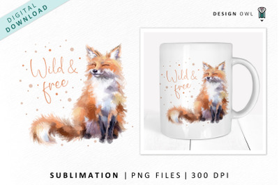 Watercolor Fox - Boho Sublimation PNG
