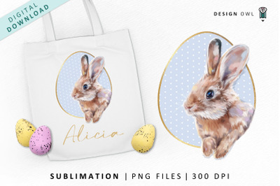 Cute Easter Bunny Sublimation PNG