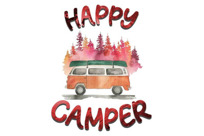 Happy Camper Camping Car Sublimation