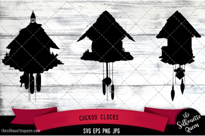 Cuckoo Clocks Silhouette Vector SVG