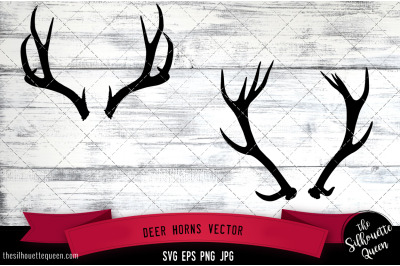 Deer Horns Silhouette Vector SVG