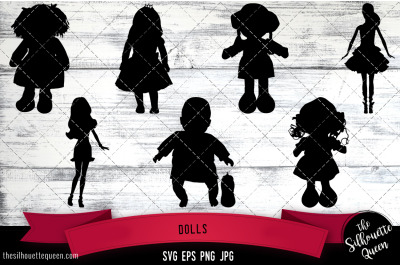 Dolls Silhouette Vector SVG