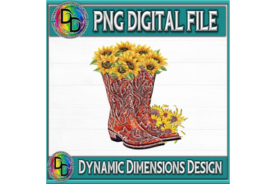 Cowgirl boots png&2C; Cowgirl boots with Sunflowers&2C; Sublimation designs