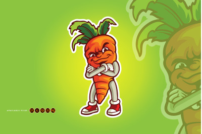 Vegetarian smile carrot logo mascot illustrations