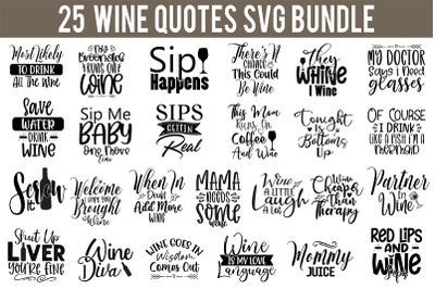 Wine Quotes SVG Bundle