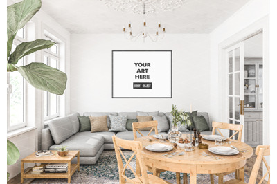 Interior scene artwork background frame mockup