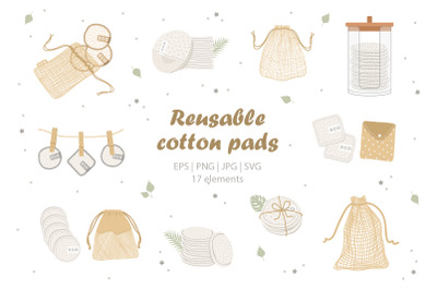 Reusable cotton pads collection