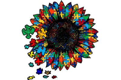 Autism Sunflower Puzzle Sublimation