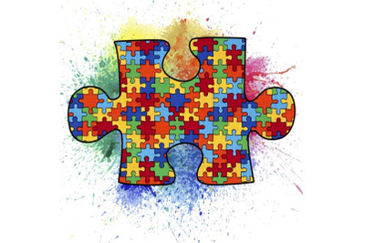 Big Autism Puzzle Sublimation