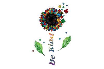 Be Kind Sunflower Autism Sublimation