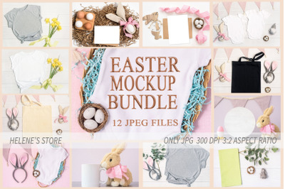Easter mockup bundle, 12 stock photo, jpeg