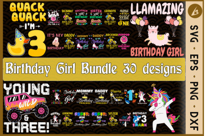 Birthday Girl Bundle SVG 30 designs