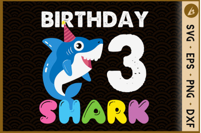 Kids 3rd Birthday Shark