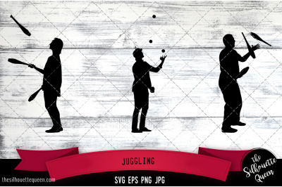 Juggling Silhouette Vector SVG