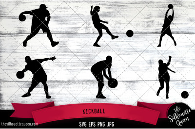 Kickball Silhouette Vector SVG