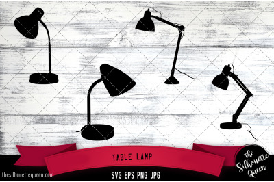 Table Lamp Silhouette Vector SVG