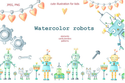 Watercolor robots.