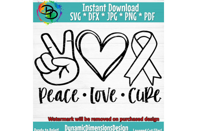 Peace Love Cure, Cancer SVG, Cancer Awareness Svg, Cancer Survivor Svg