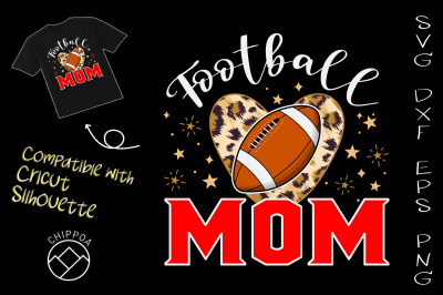 Football Mom Leopard Happy Mother&#039;s Day