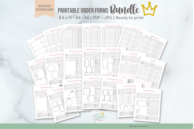 21 Printable Order forms and Trackers, KDP Interior