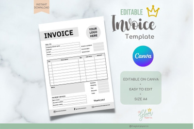 Editable Invoice template | Canva template