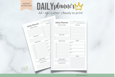 Daily Planner Printable, Planner set. A4, A5, &amp; US Letter,A5 Planner I