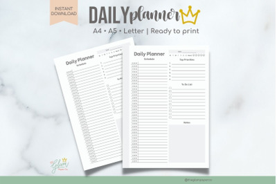 Daily Planner Printable, Planner set. A4, A5, &amp; US Letter,A5 Planner I