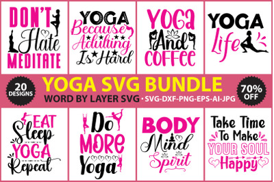 Yoga SVG Bundle, Meditation Svg files for Cricut, Mindfulness Svg Cut