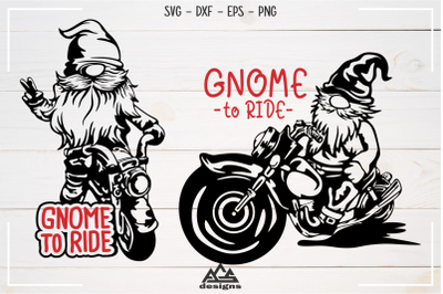 Gnome to Ride Gnome Biker Svg Design