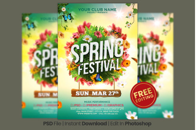 Creative Colorful Spring Festival Flyer Template