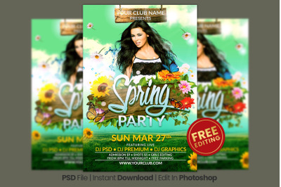 Modern Creative Spring Party Flyer Template