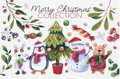Christmas watercolor collection