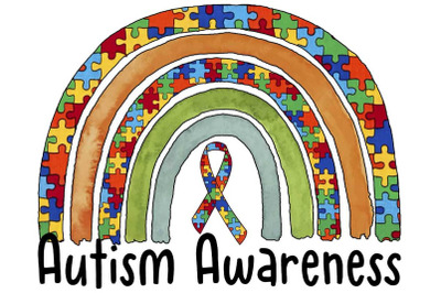 Rainbow Autism Awareness Sublimation