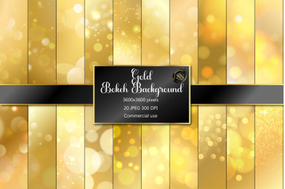 Luxury Gold bokeh metallic digital paper, Glitter, Shiny.