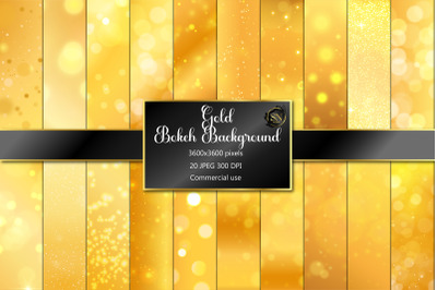 Luxury Gold bokeh metallic digital paper, Glitter, Shiny.