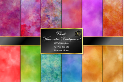 Pastel Watercolor Digital Paper, Digital Scrapbook Paper,