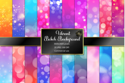 Bokeh Digital Papers, Vibrant Bokeh Overlays , Pastel color.