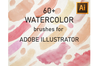 63 Watercolor brush stroke for Adobe Illustrator