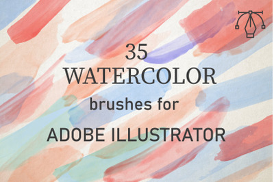 35 Watercolor Brushes for Adobe Illustrator