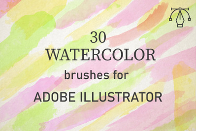30 Watercolor Brushes for Adobe Illustrator