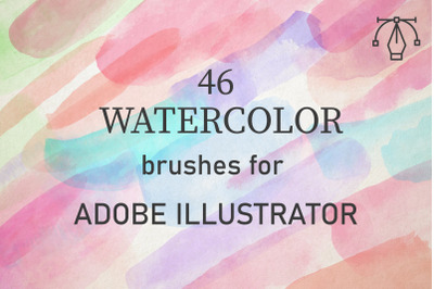 46 Watercolor Brushes for Adobe Illustrator