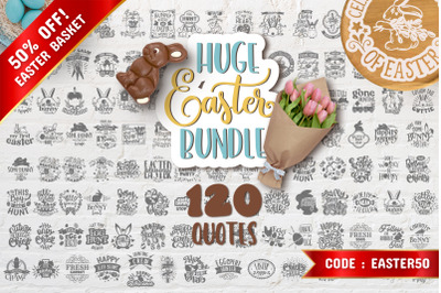 Easter SVG bundle of 120 designs Farmhouse Bunny tail