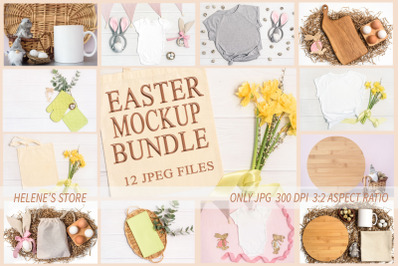 Easter mockup bundle, 12 style stock photos, jpeg