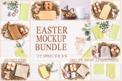 Easter kitchen farmhouse mockup bundle, 12 stock photo, jpeg